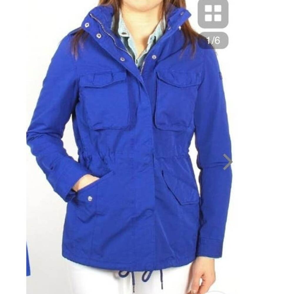 Tatras Aurora Cobalt Blue Hooded Military Utility Jacket Sz S/M Urban Minimalist